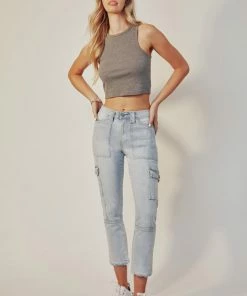 KANCAN Piorin High Rise Slim Straight Cargo Pants Straight Leg