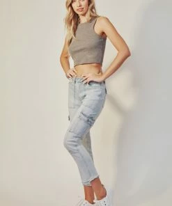 KANCAN Piorin High Rise Slim Straight Cargo Pants Straight Leg