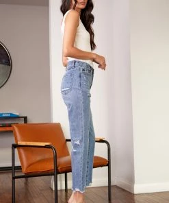 KANCAN Straight Leg Michelle High Rise Slim Straight Jeans