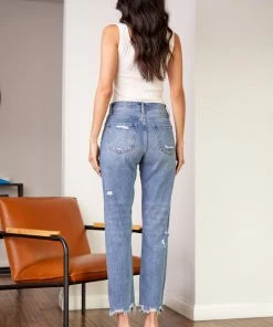 KANCAN Straight Leg Michelle High Rise Slim Straight Jeans
