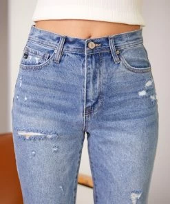 KANCAN Straight Leg Michelle High Rise Slim Straight Jeans