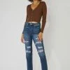 KANCAN New Arrivals Elsa High Rise Mom Jeans
