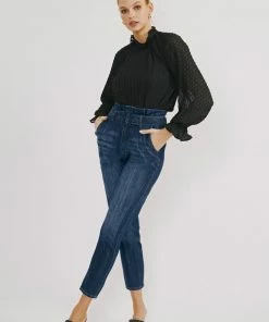 KANCAN Thalia Ultra High Rise Belted Mom Jeans