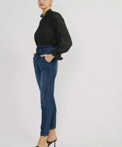KANCAN Thalia Ultra High Rise Belted Mom Jeans