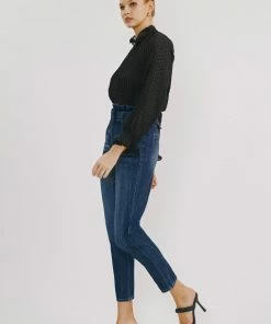 KANCAN Thalia Ultra High Rise Belted Mom Jeans