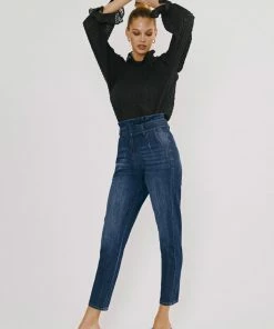 KANCAN Thalia Ultra High Rise Belted Mom Jeans