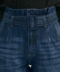 KANCAN Thalia Ultra High Rise Belted Mom Jeans