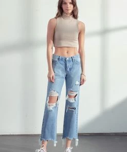 KANCAN Rania High Rise Straight Leg Jeans