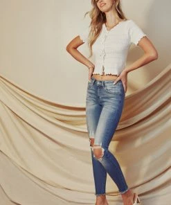 KANCAN Cassandra Mid Rise Super Skinny Jeans