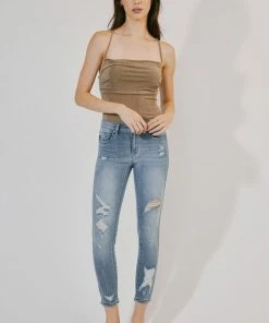 KANCAN Eden Mid Rise Ankle Skinny Jeans