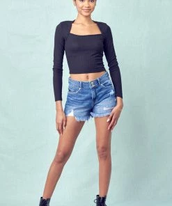 KANCAN Farah High Rise Mom Shorts