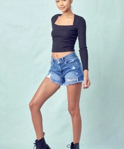 KANCAN Farah High Rise Mom Shorts