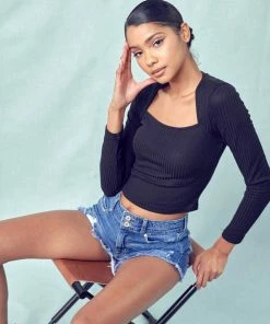 KANCAN Farah High Rise Mom Shorts