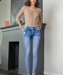 Official Kancan USA Thea Mid Rise Super Skinny Jeans