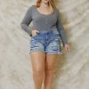 KANCAN Sandrine Ultra High Rise Mom Shorts - Plus