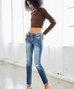 KANCAN Eternity Mid Rise Slim Straight Leg Jeans