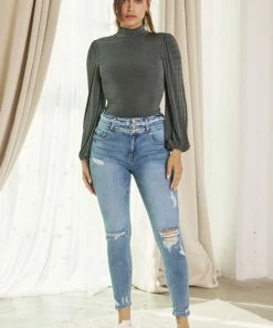 KANCAN Simone Ultra High Rise Ankle Skinny Jeans - Curvy