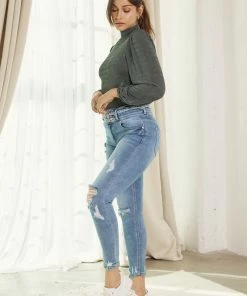 KANCAN Simone Ultra High Rise Ankle Skinny Jeans - Curvy