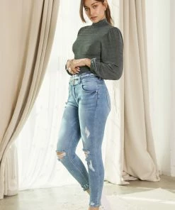 KANCAN Simone Ultra High Rise Ankle Skinny Jeans - Curvy