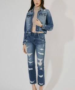 KANCAN Jackets & Outwear Sawyer Distressed Denim Jacket