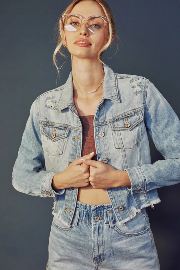 KANCAN Halston Denim Jacket Jackets & Outwear 4 KANCAN Halston Denim Jacket Jackets & Outwear