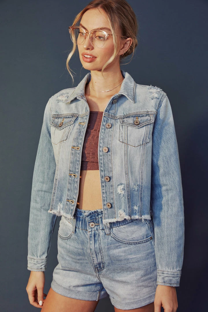 KANCAN Halston Denim Jacket Jackets & Outwear 5 KANCAN Halston Denim Jacket Jackets & Outwear