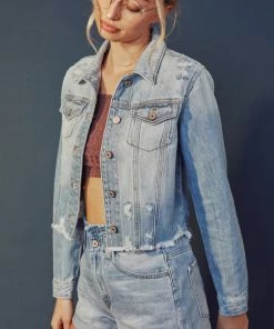KANCAN Halston Denim Jacket Jackets & Outwear 16 KANCAN Halston Denim Jacket Jackets & Outwear