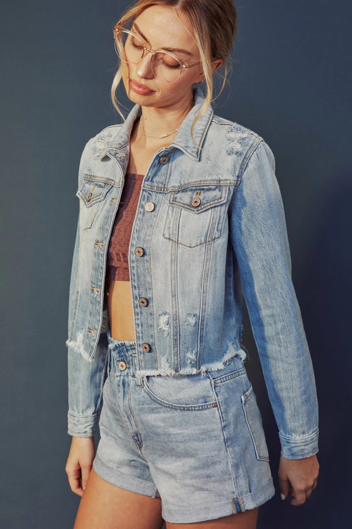 KANCAN Halston Denim Jacket Jackets & Outwear 7 KANCAN Halston Denim Jacket Jackets & Outwear