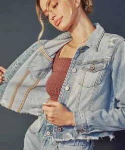 KANCAN Halston Denim Jacket Jackets & Outwear 17 KANCAN Halston Denim Jacket Jackets & Outwear