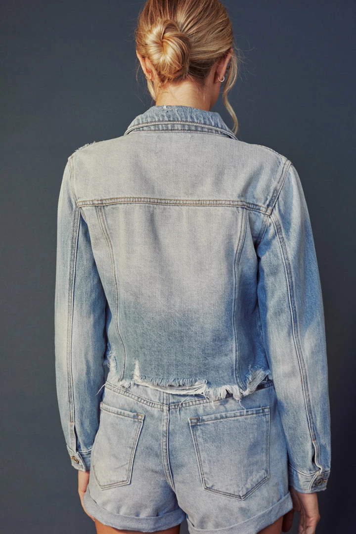 KANCAN Halston Denim Jacket Jackets & Outwear 9 KANCAN Halston Denim Jacket Jackets & Outwear