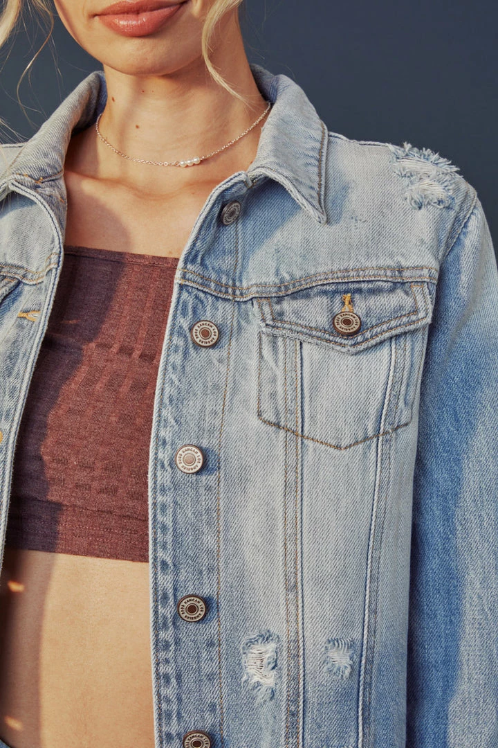 KANCAN Halston Denim Jacket Jackets & Outwear 10 KANCAN Halston Denim Jacket Jackets & Outwear