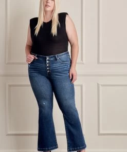 KANCAN Amelia Mid Rise Flare Jeans Petite - Plus