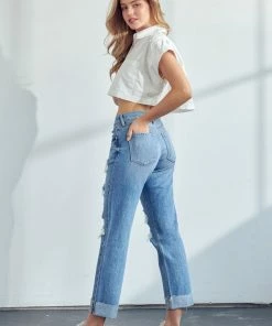 KANCAN Delta Mid Rise Boyfriend Jeans