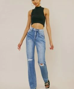 KANCAN Ashe Ultra High Rise Straight Leg Jeans New Arrivals