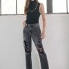 KANCAN Straight Leg Zara High Rise Slim Straight Jeans