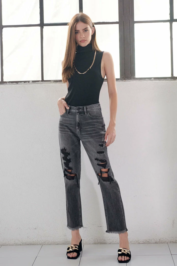 KANCAN Straight Leg Zara High Rise Slim Straight Jeans 3 KANCAN Straight Leg Zara High Rise Slim Straight Jeans