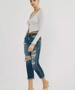 KANCAN Charlize Mid Rise Boyfriend Jeans
