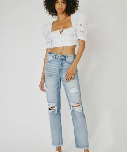 KANCAN New Arrivals Oceane High Rise Slim Straight Jeans