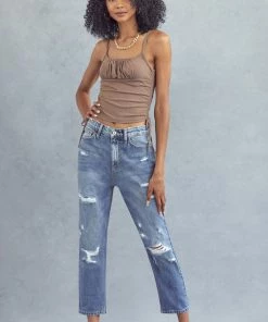 KANCAN Bobbie Ultra High Rise Straight Leg Jeans