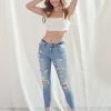 KANCAN Janine Mid Rise Cropped Skinny Jeans