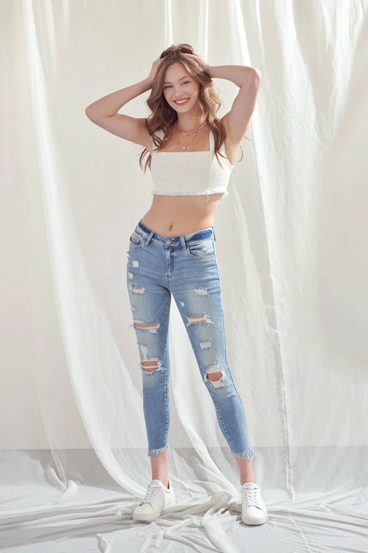 KANCAN Janine Mid Rise Cropped Skinny Jeans 3 KANCAN Janine Mid Rise Cropped Skinny Jeans