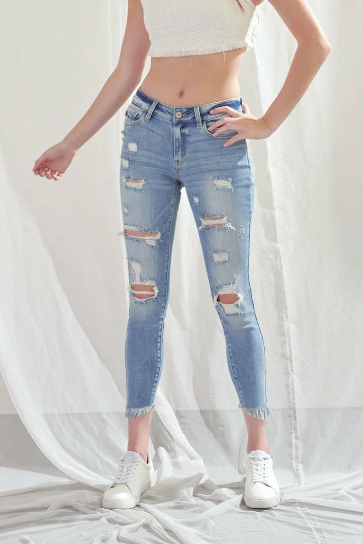 KANCAN Janine Mid Rise Cropped Skinny Jeans 4 KANCAN Janine Mid Rise Cropped Skinny Jeans