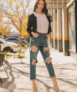 KANCAN Darel Ultra High Rise Paperbag Mom Jeans