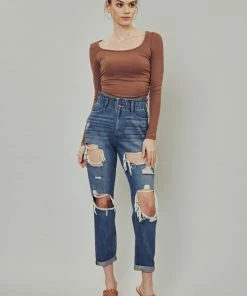 KANCAN Darel Ultra High Rise Paperbag Mom Jeans