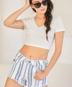 KANCAN Shorts & Skirts Caspian High Rise Striped Shorts