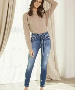 KANCAN Sofina Ultra High Rise Belted Super Skinny Jeans