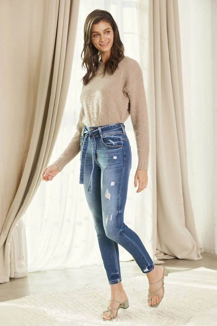 KANCAN Sofina Ultra High Rise Belted Super Skinny Jeans 5 KANCAN Sofina Ultra High Rise Belted Super Skinny Jeans