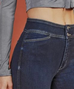 KANCAN Seren High Rise Exposed Button Bootcut Jeans