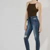 KANCAN Sunny Ultra High Rise Belted Ankle Skinny Jeans