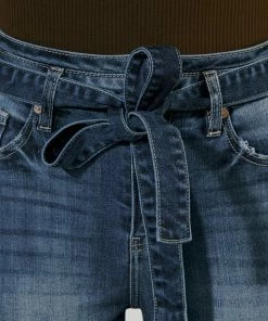 KANCAN Sunny Ultra High Rise Belted Ankle Skinny Jeans